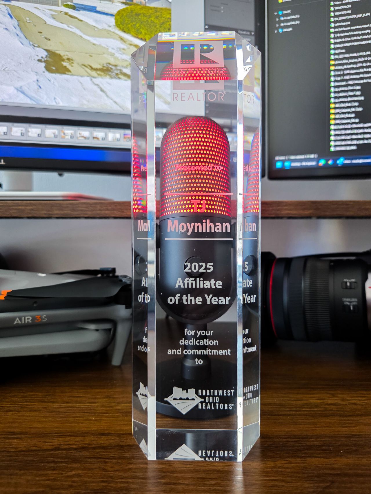 T.J. Moynihan’s genuine 2025 Affiliate of the Year trophy